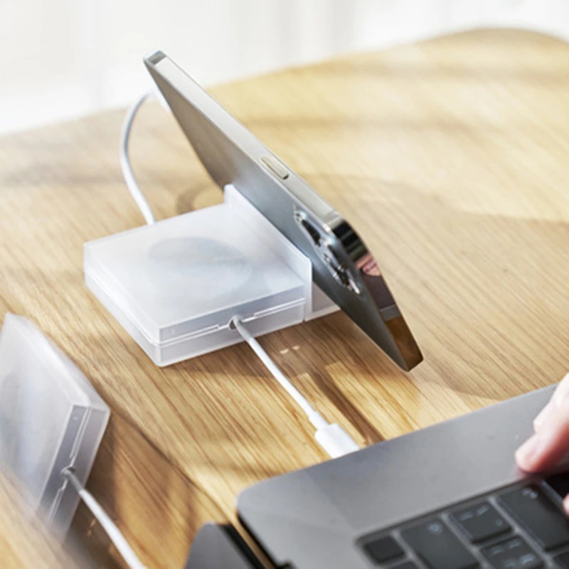 

2022 New Desktop Cable Organizer Desk Mobile Phone Holder Data Cable Finishing Storage Box Portable Hub with Bracket