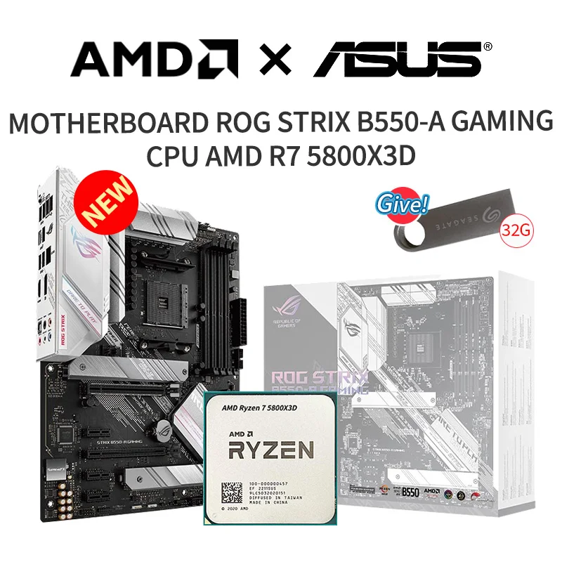 

Новая игровая материнская плата ASUS ROG STRIX B550-A + AMD 5 5600x R5 5600x CPU Socket AM4 без вентилятора