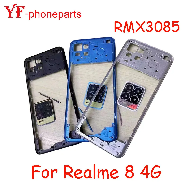 Средняя рамка для Oppo Realme 8 4G Φ Pro задняя крышка корпус батарейного отсека Рамка +