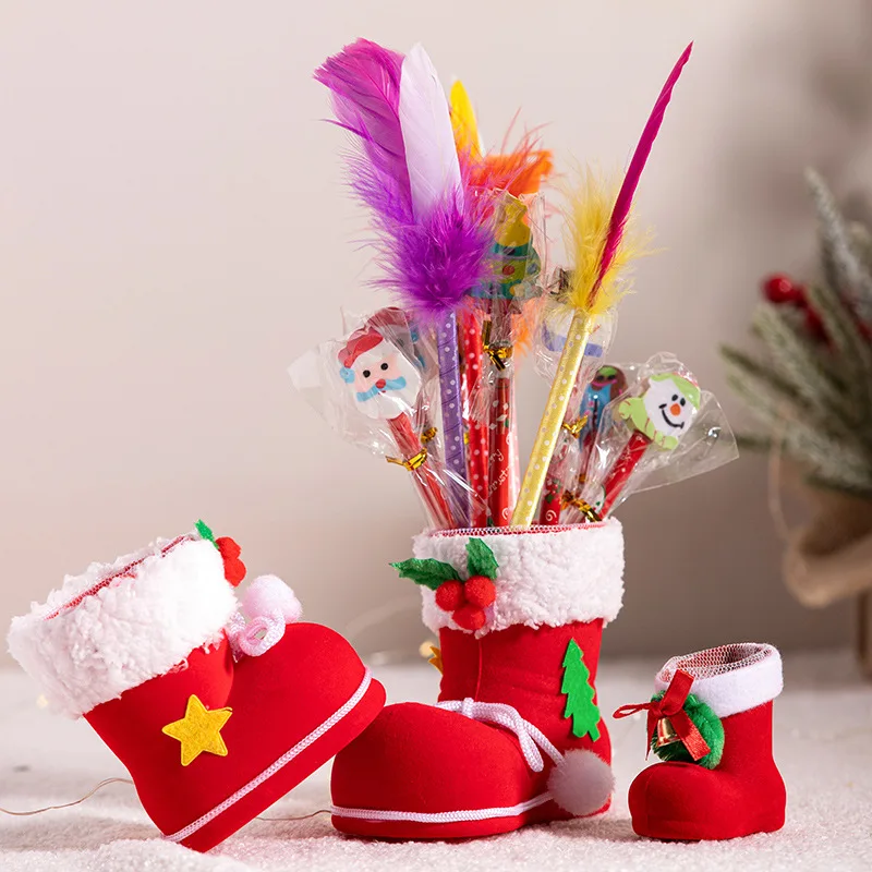 Medias de Navidad con soporte para bolígrafos, adornos para botas pequeñas, regalos...
