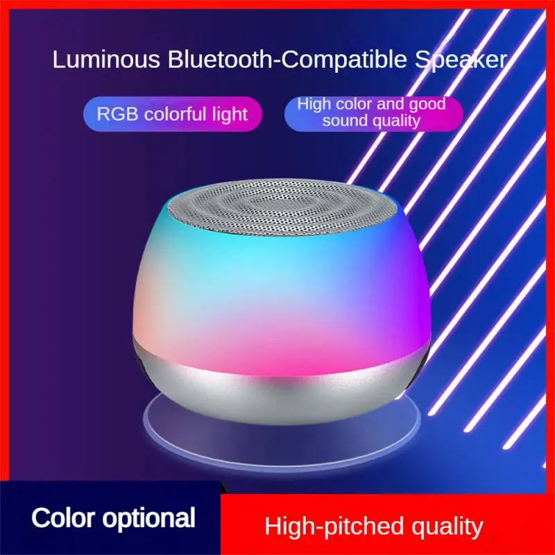 

Mini Bluetooth-Compatible Speaker Small Stereo Led Lights Atmosphere Rhythm RGB Luminous Subwoofer Portable Music Sound Player