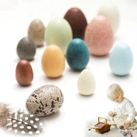 1set wooden easter eggs easter decoration 2022 diy craft kids gift happy easter party decorations painted home decor ornament