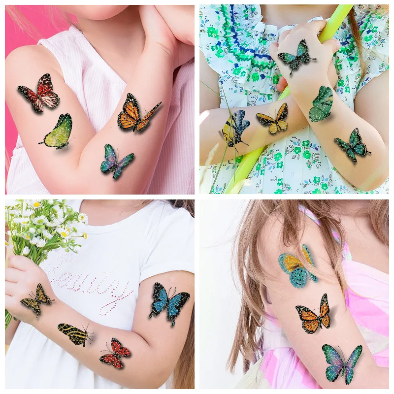 

6/10pcs Butterfly Tattoo Stickers Watercolor Temporales Cute Temporary Tattoos Stickers for Kid Girls Art Fake Tattoo Waterproof