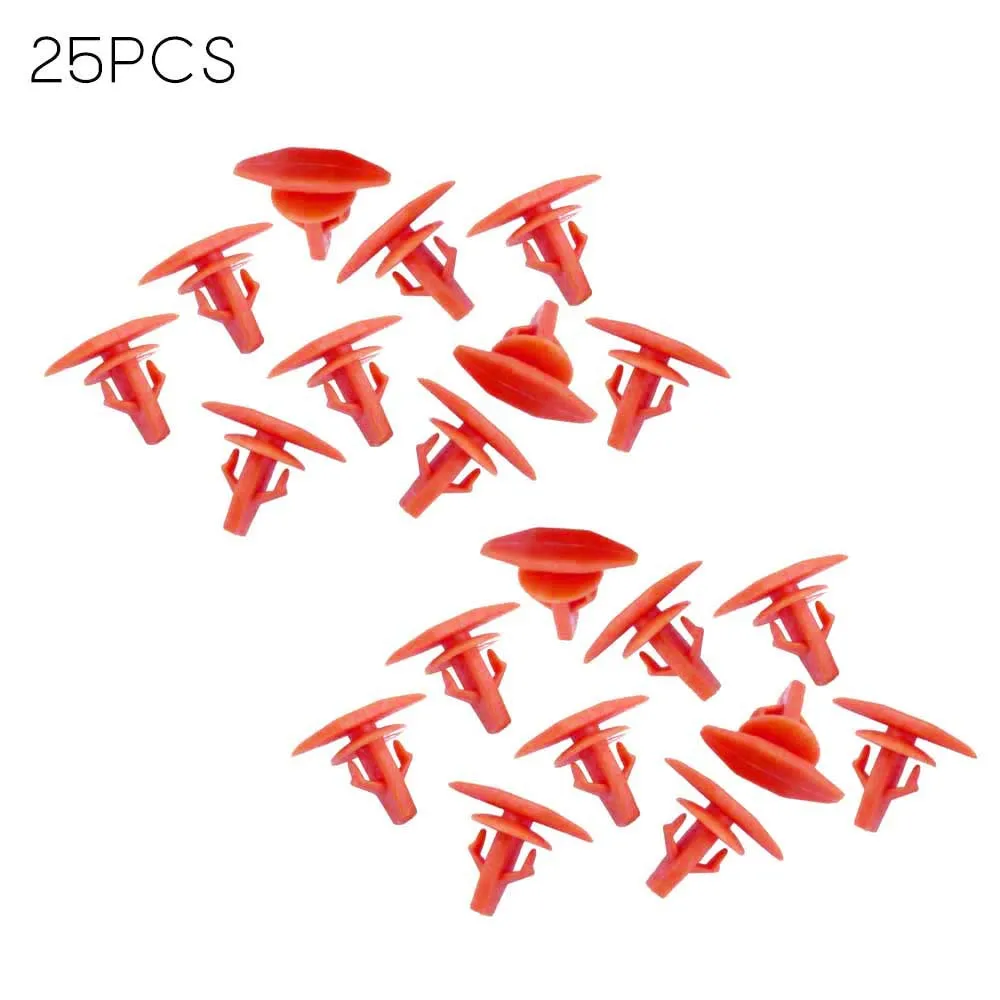 

25x Lower Door Rubber Seal Clips For Jaguar XF 16mm X 5mm Orange Automobiles Accessories Fastener Clip