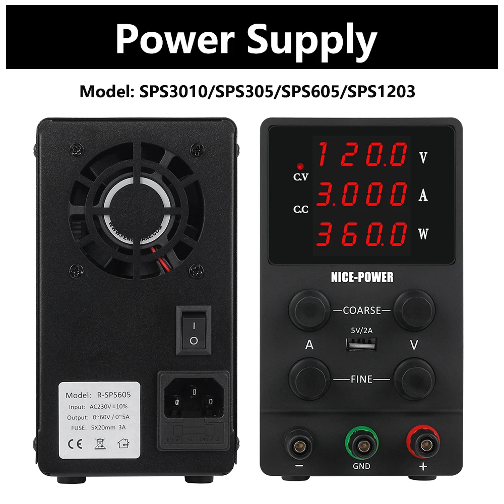 Регулируемый лабораторный импульсный источник питания постоянного тока NICE-POWER SPS3010, настольные блоки питания для анодирования из титанового сплава