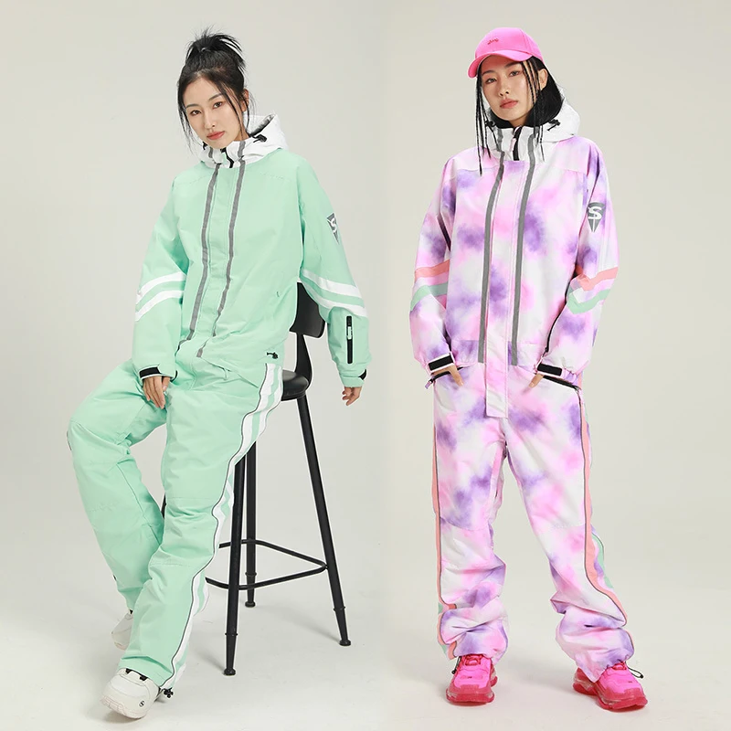 

New One-Piece Ski Suit Women Cotton Overalls Outdoor Snowboard Jacket Wind Proof Waterproof Jumpsuits Ski Set Winter Clothing