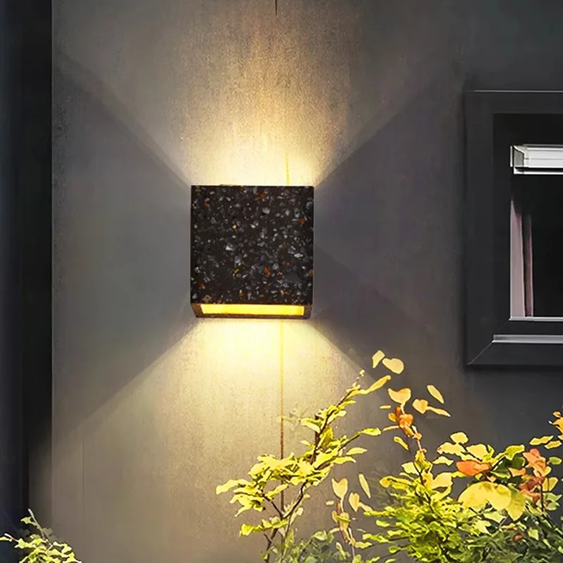 Куб Красочные светодиодные настенные светильники Цементный камень Прикроватные