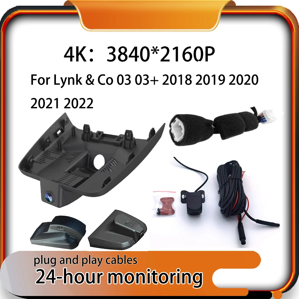 

New Plug and Play Car DVR Dash Cam Recorder Wi-Fi GPS 4K 2160P For Lynk & Co 03 03+ 2018 2019 2020 2021 2022