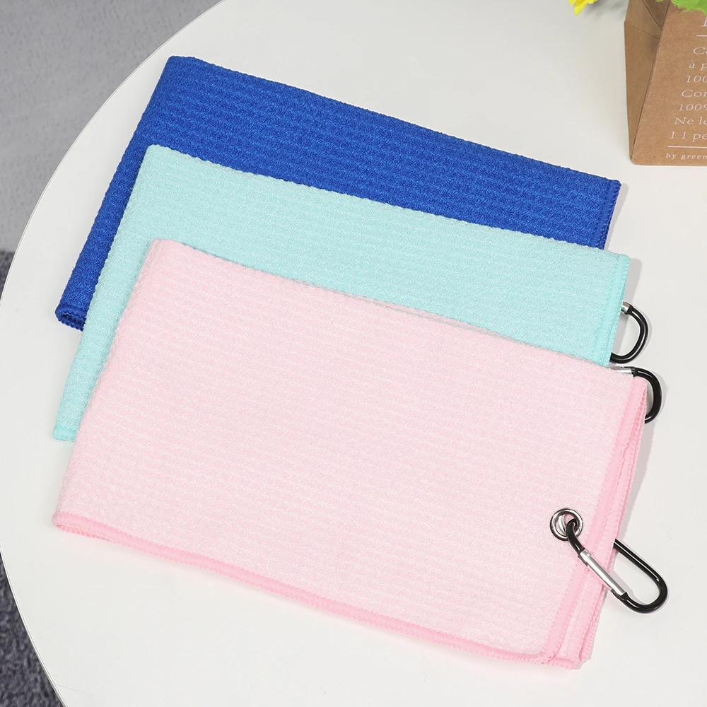 

30*50cm Microfiber Balls Hands Cotton Golf Towel Cleaning Towels With Carabiner Hook Cleans Clubs