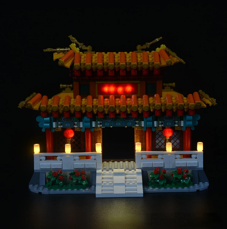 Без строительных блоков лампа освещение для танца льва 80104 китайский новый год