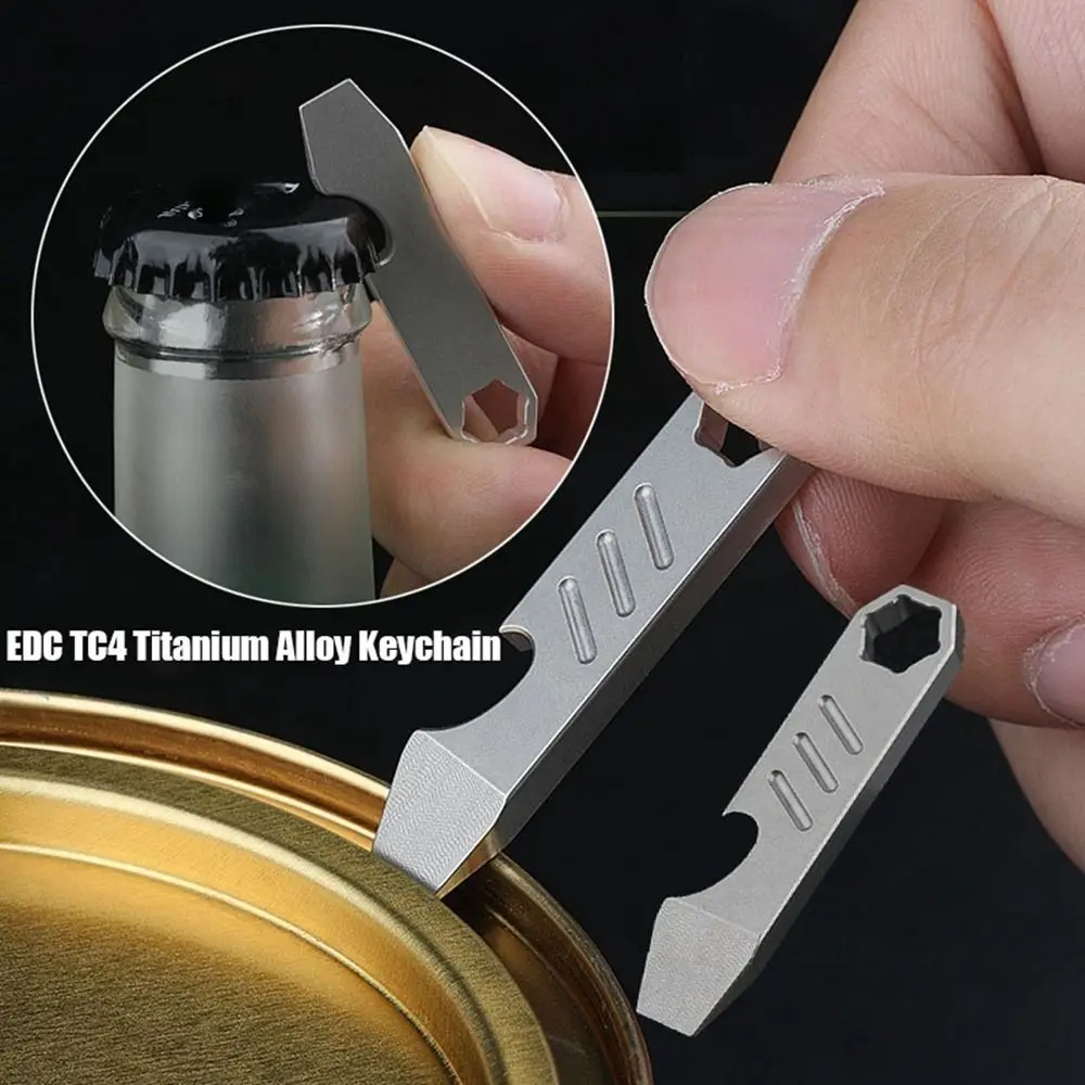

TC4 Titanium Alloy Outdoor Multitools New Silver Multi Pocket EDC Keychain Pendant Keyring Outdoor Tool