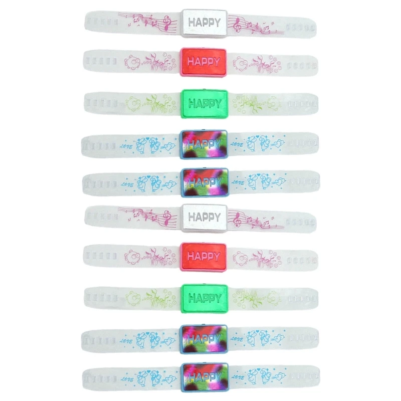 

Birthday Holiday Light Up Wristband 10pack Ornament Supplies for Costume Cospla