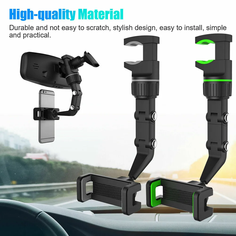 360°Adjustable Phone Holder Stable Clip For Car Rearview Mirror Multi-function Lazy Bracket Desk Kitchen Universal Mount Stand