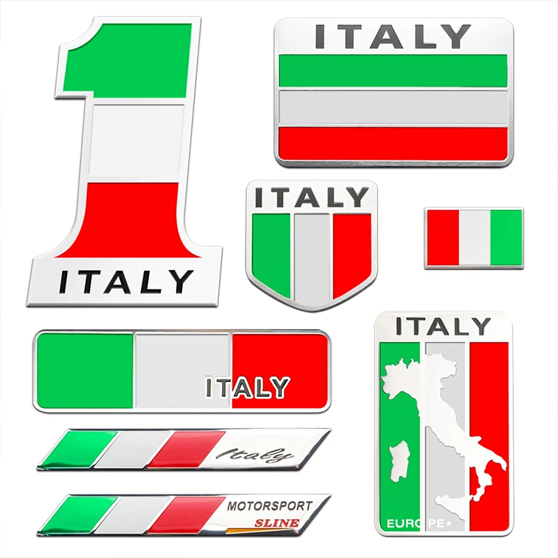 

Car Styling 3D Sticker Italian Italy Flag Badge Emblem Deutsch For Grille Bumper Window Body Motorcycle Decal Decoration