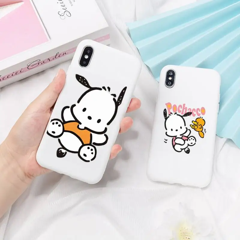 

BANDAI cute Pachacco Phone Case for iPhone 11 12 13 Mini Pro Xs Max 8 7 6 6S Plus X XR Solid Candy Color Case