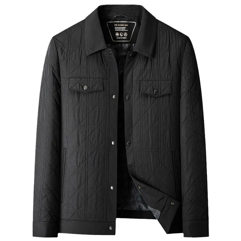 Новое поступление большая зимняя мужская тонкая хлопковая куртка с лацканами