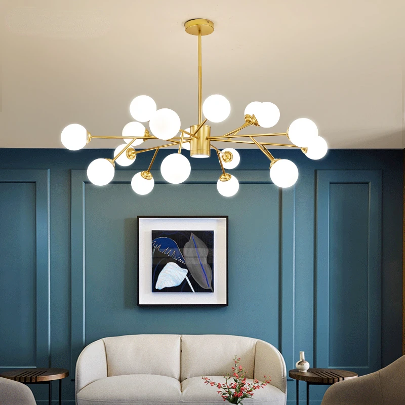 

Скандинавская креативная золотистая черная светодиодная люстра, лампа для гостиной, столовой, G9, новое комнатное освещение, декоративные лампы без лампочек