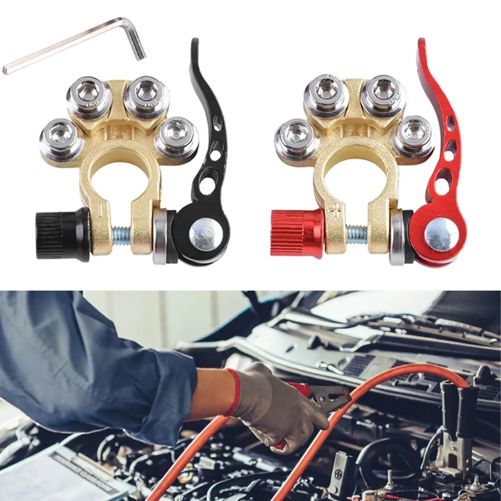 

Car Battery Terminals Clamps Connector Clamp Clips Auto Cables Connectors Accessories Screw Connection Positive & Negative