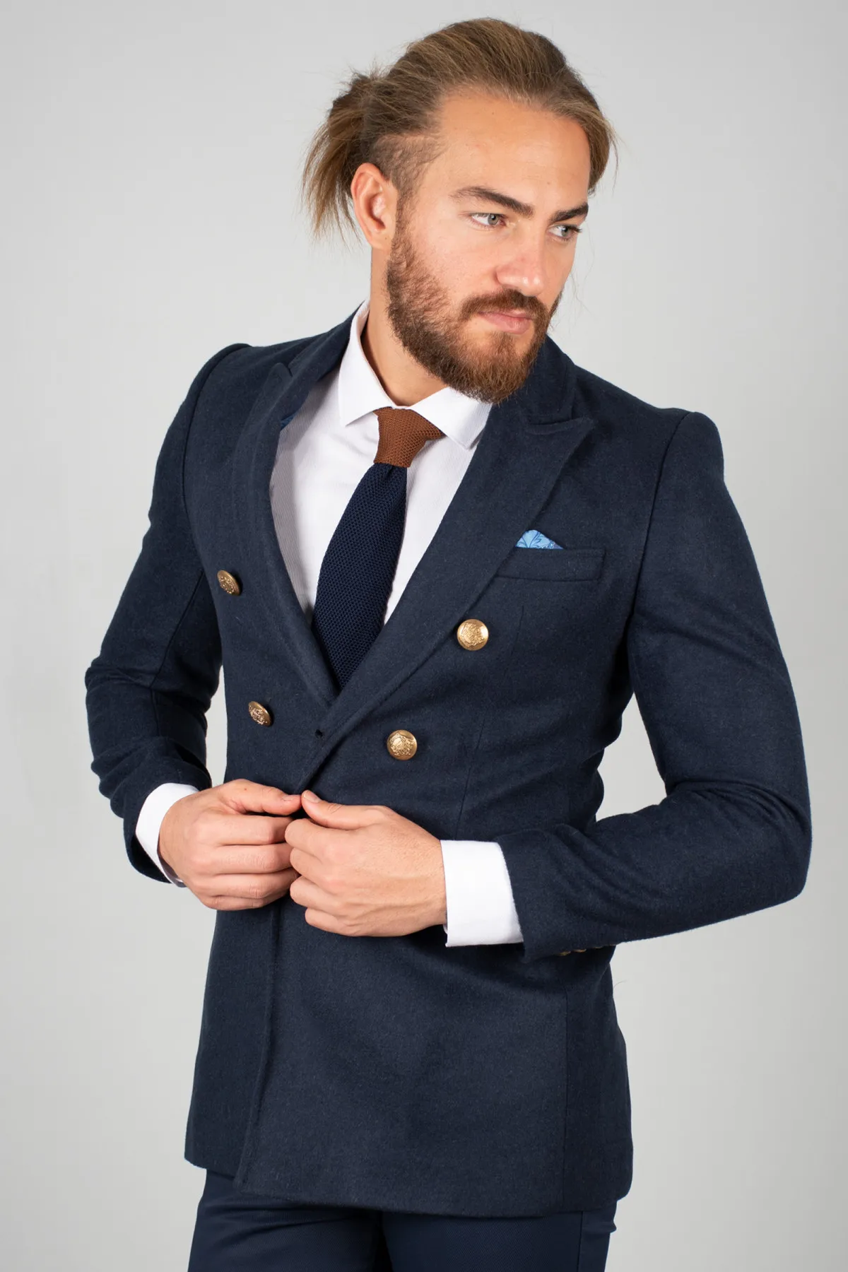 DeepSEA Metal button Slim Fit cachet coat 2002154