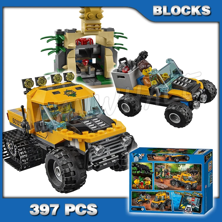 

397pcs Explorers Jungle Halftrack Mission Waterfall 10710 Building Blocks Children Sets Bricks Compatible with Model