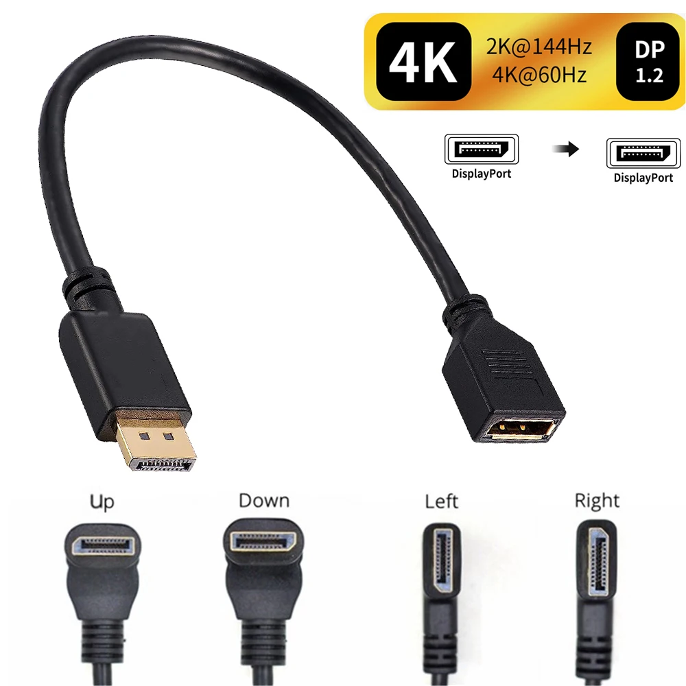 0,3 м Displayport1.2 Удлинительный кабель DP адаптер «Папа-мама» Cord поддерживает UHD 4kX 2K/60Hz Full HD 2K/144Hz для настольного монитора