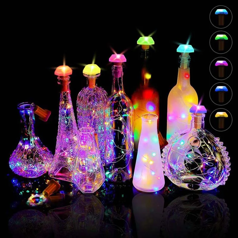 

Colorful LED Lights Solar Wine Bottle Lights Fairy Lights LED Solar Cork String Lights Holiday Lighting Wedding Christmas Decors