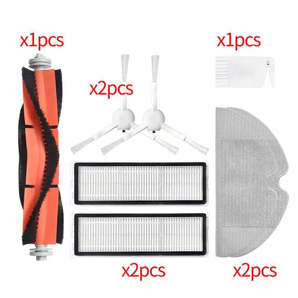 

For Xiaomi 1C 2C 1T Dreame F9 Robotic Vacuum Cleaner Roller Brush + Hepa Filter + Mop Rag Cloth Replacement Kits for Spare Parts