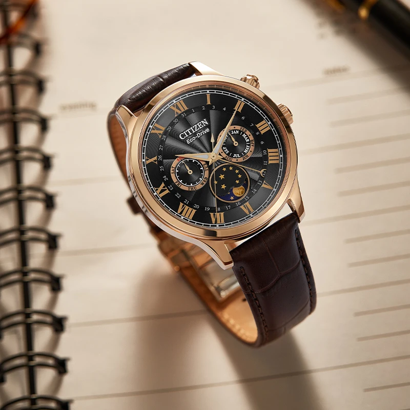 Мужские часы CITIZEN Eco-Drive Elegant Star Moon Blue Disc со стальным ремешком мужские AP1059-19E