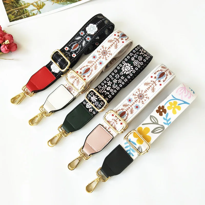 

New Flower Shoulder Strap Bag Accessories Adjustable Wide Shoulder Crossbody Bag Strap Female