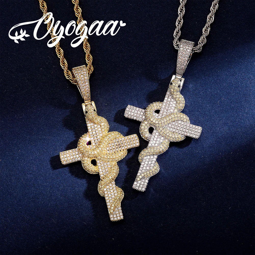 

OYOGAA Новинка, украшенная бриллиантами для мужчин и женщин, кулон золотого цвета с микро-инкрустацией из фианита в стиле хип-хоп, украшения в с...