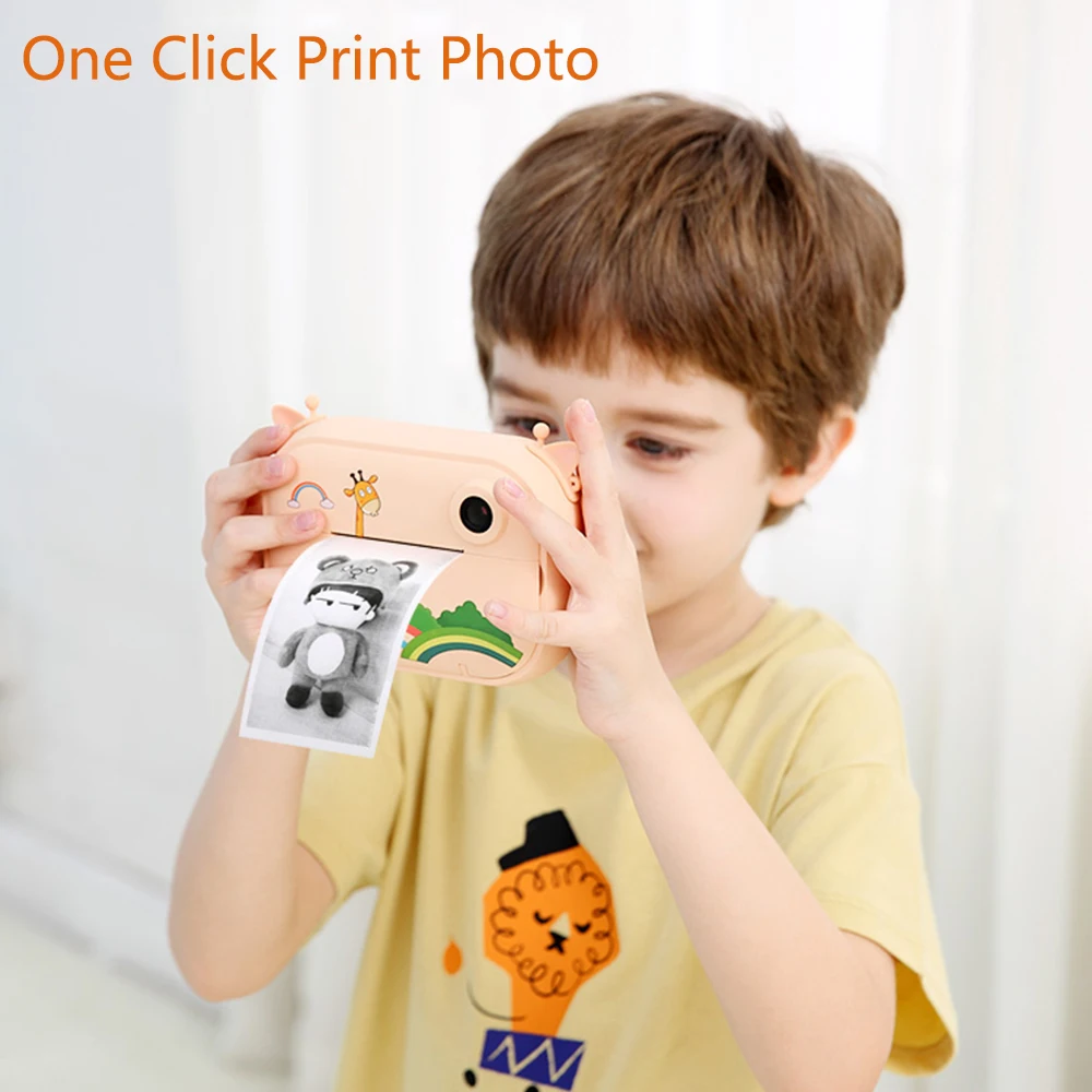 Children's Instant Print Camera With 32GB SD Card, Kids Toy Digital Photo Pink Camera Girls and Boys Christmas Birthday Gift enlarge