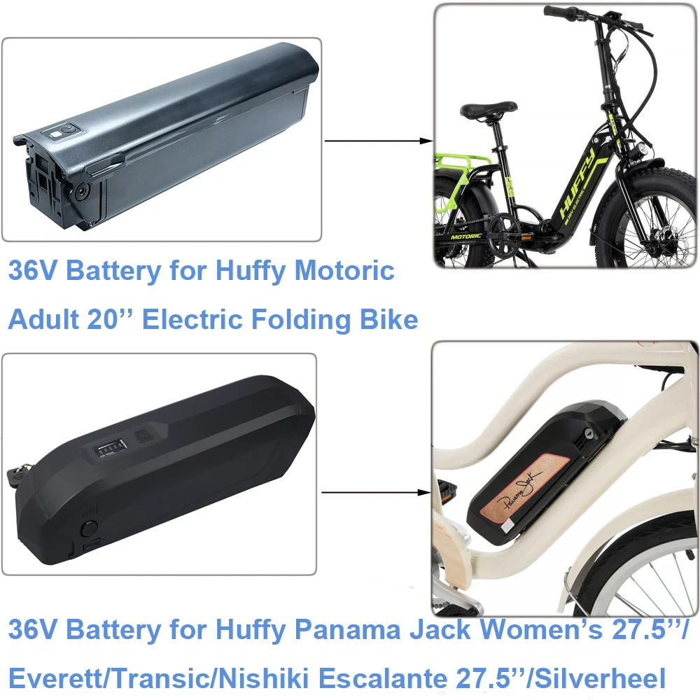 

Electric Folding Bike Battery 36V 10Ah 350W Down Tube Ebike Battery Huffy Motoric 20'' Panama Jack Women's 27.5 Transic Everett