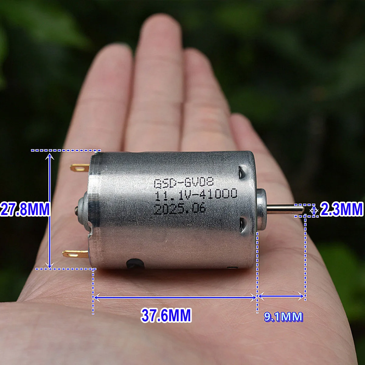 Фото Мини-мотор 385 DC 7.4V 11.1V 12V 37000 об/мин, высокоскоростной, с передним шарикоподшипником, угольными щетками, электродвигатель для фена, DIY-игрушек, вентиляторов №2