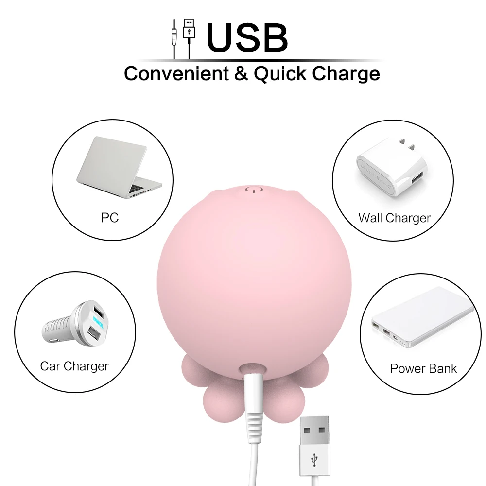 Милый осьминог в форме груди клитор массажный вибратор присоска для сосков