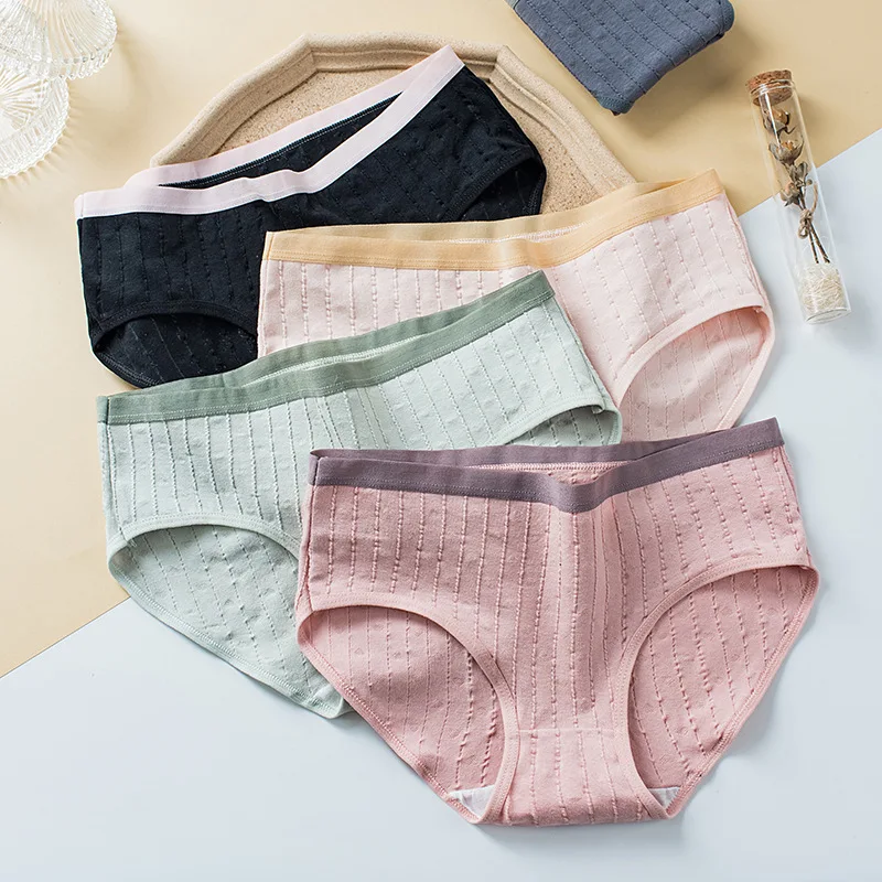 

M-XL Cotton Panties Women's Underwear Sexy Lace Panty Plus Size Fashion Solid Color Briefs Female Lingerie Underpants
