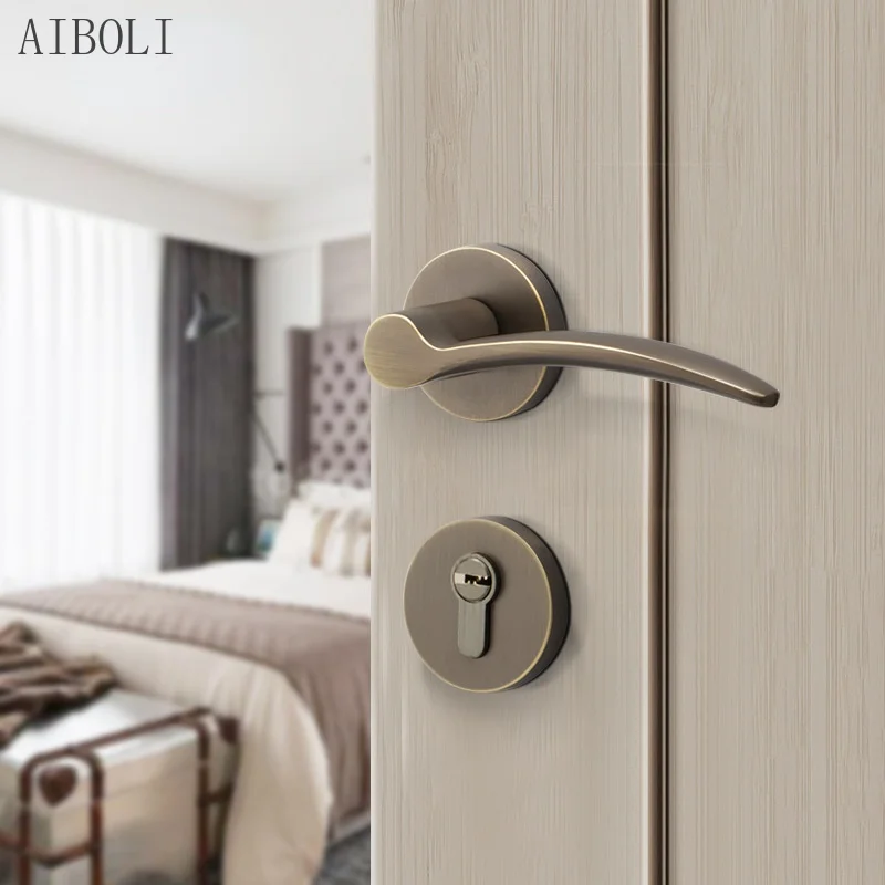 

Indoor Bedroom Door Lock Split Lock Household Magnetic Mute Wooden Door Lock