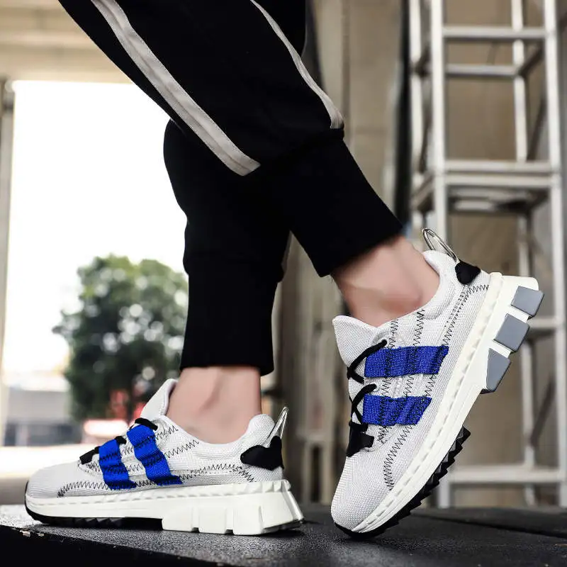 

Sneakers Springs Running-Shoes Casual Shoes For Men Rubber Hard-Wearing Men's Leather Shoes Without Lacing Shose For Man Tennis