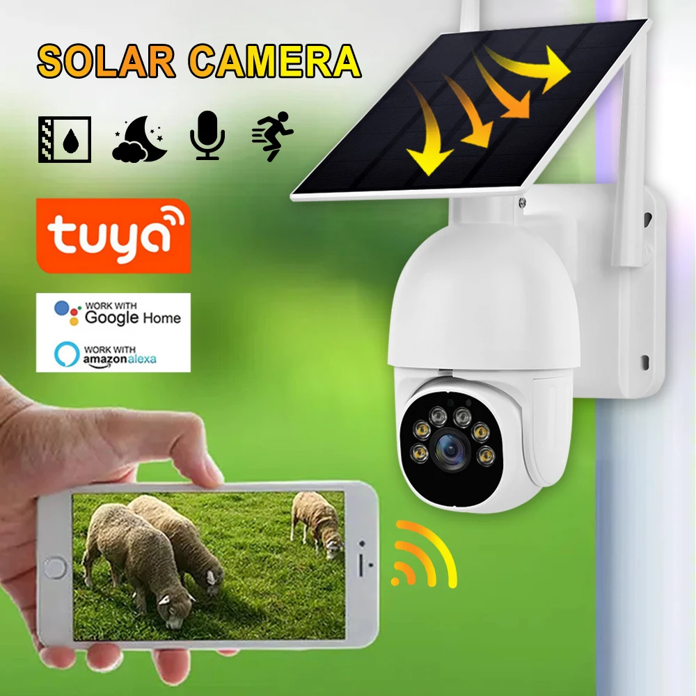 

Смарт-камера видеонаблюдения Tuya, 2 МП, 4g, слот для Sim-карты
