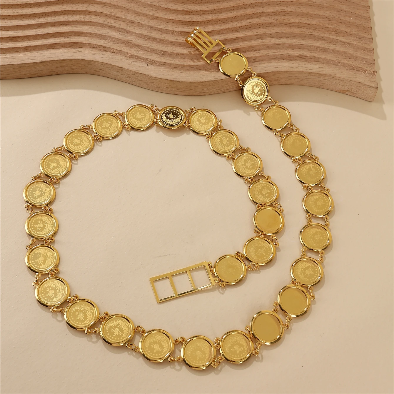 Алжирские монеты с позолоченным металлом ручная работа тонкая резка арабский