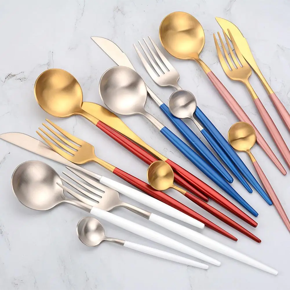 

4pcs Kitchen Cutlery Set With Knife Spoons Forks Corrosion-resistant 304 Stainless Steel Cooking Utensil Set Tableware