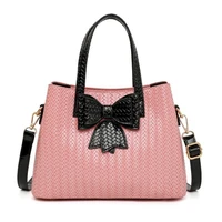 bow summer elegant female handbags high quality tote bag womens purses and handbag brand designer pink shoulder messenger bags