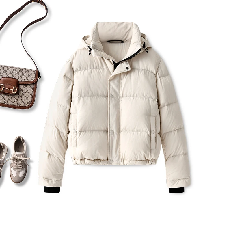 SHUCHAN 90% White Goose Down Thick Casual Autumn/Winter Hooded Casacos Femininos Inverno 2022 Puffer Jacket Women Jacket