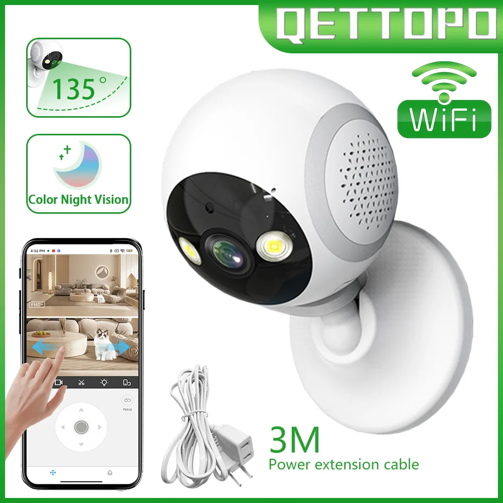 

Qettopo 5MP Mini Cube WiFi Camera Indoor Dual Screen Human Tracking Baby Monitor PTZ Security Protection CCTV Video Surveillance