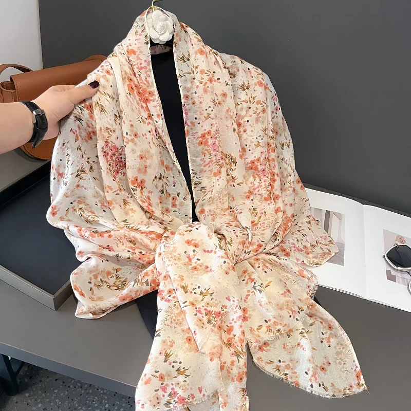 2024 г. испанская мода маленький женский шарф с бахромой в горошек Женский