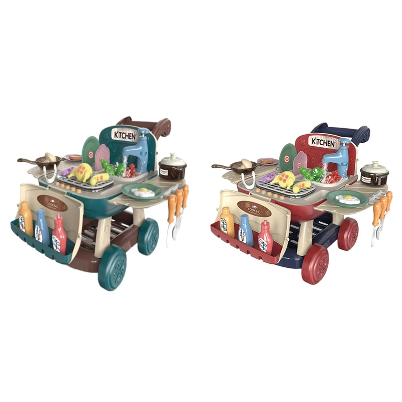 

FBIL-Kids Pretend Kitchen Toy Role Play Shopping With Play Sink Light&Music