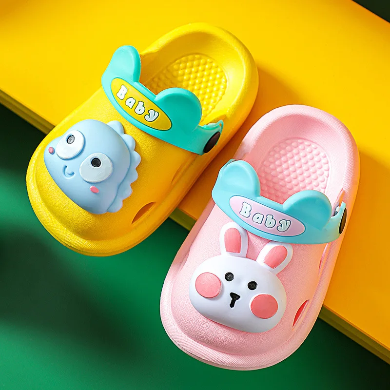 

Dinosaur Summer Children's Slippers Toddler Baby New Rabbit Shoes Kids Outdoor Cute Cartoon Cloud Slipper Beach Hole Sandals
