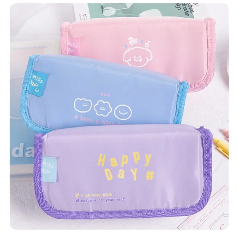 

Pencil Case Portable Clamshell Pen Box Stationery Cosmetic Bag Girl Student Gift School Office Supplies Desktop Storage Package