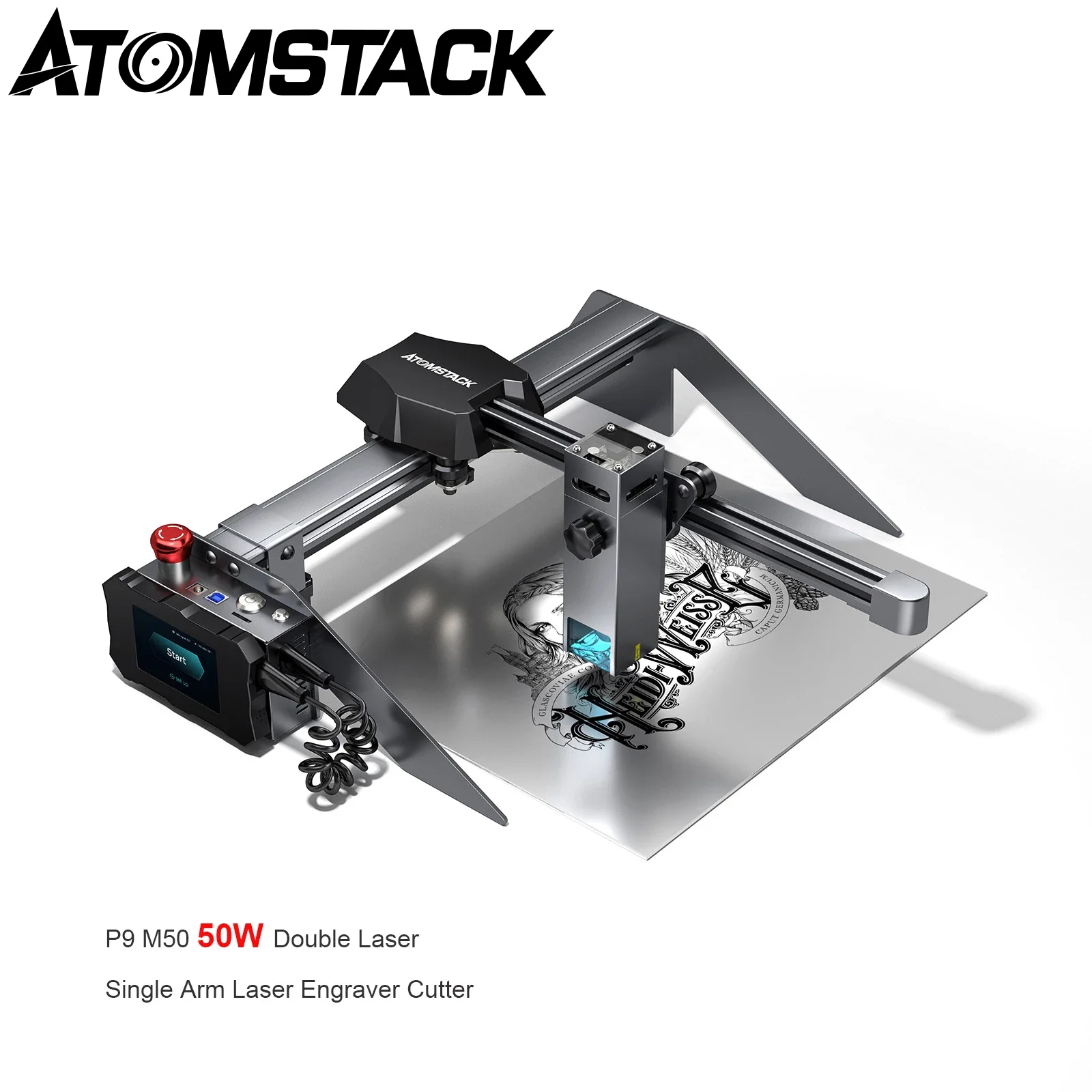 

ATOMSTACK P9 M50 Laser Printer Engraver 50W Dual-Laser Engraving Aluminum Alloy Machine Metal Cutting Wood Acrylic CNC Router