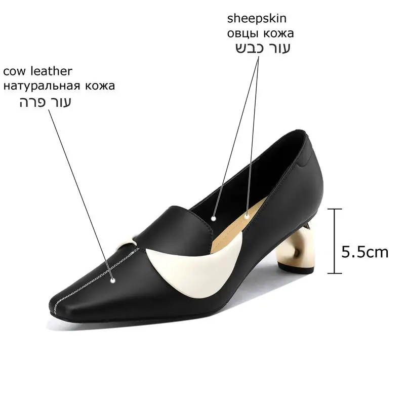 Gold Heel Natural Genuine Leather Women Heels Shoes Spring Summer Color Mosaic Fashion Leisure Party Wedding High Heel Shoes
