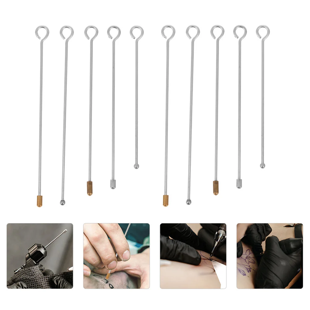 

10Pcs Tattoos Equipment Stainless Steel Tattoos Grip Needle Bars (Silver)